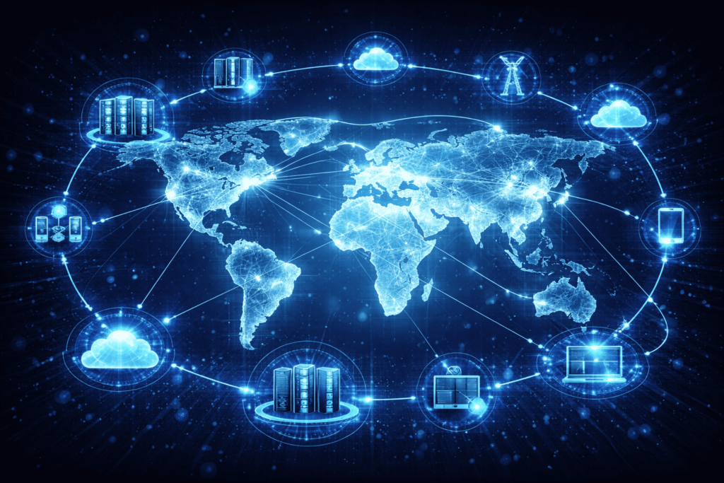 AdvanZit architecture showing unified cloud server management and network support solutions